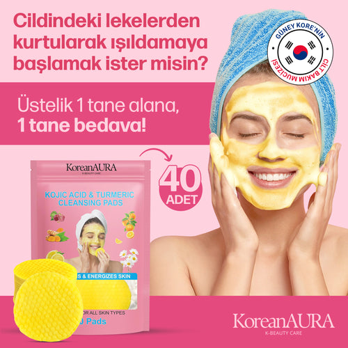 Korean Aura Kojik & Zerdeçal 40’lı Aydınlatıcı Temizleme Pedi