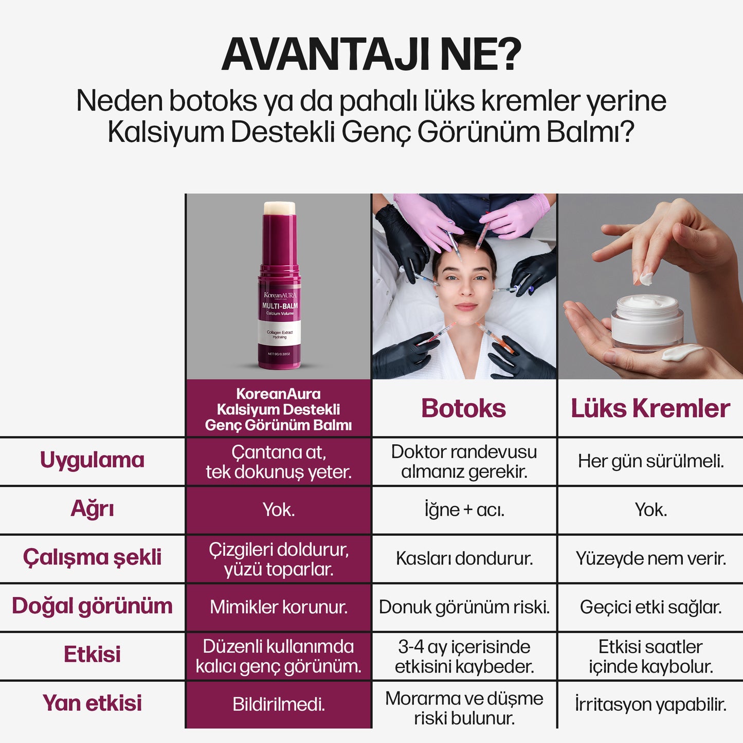 KoreanAura Kalsiyum Destekli Genç Görünüm Balm